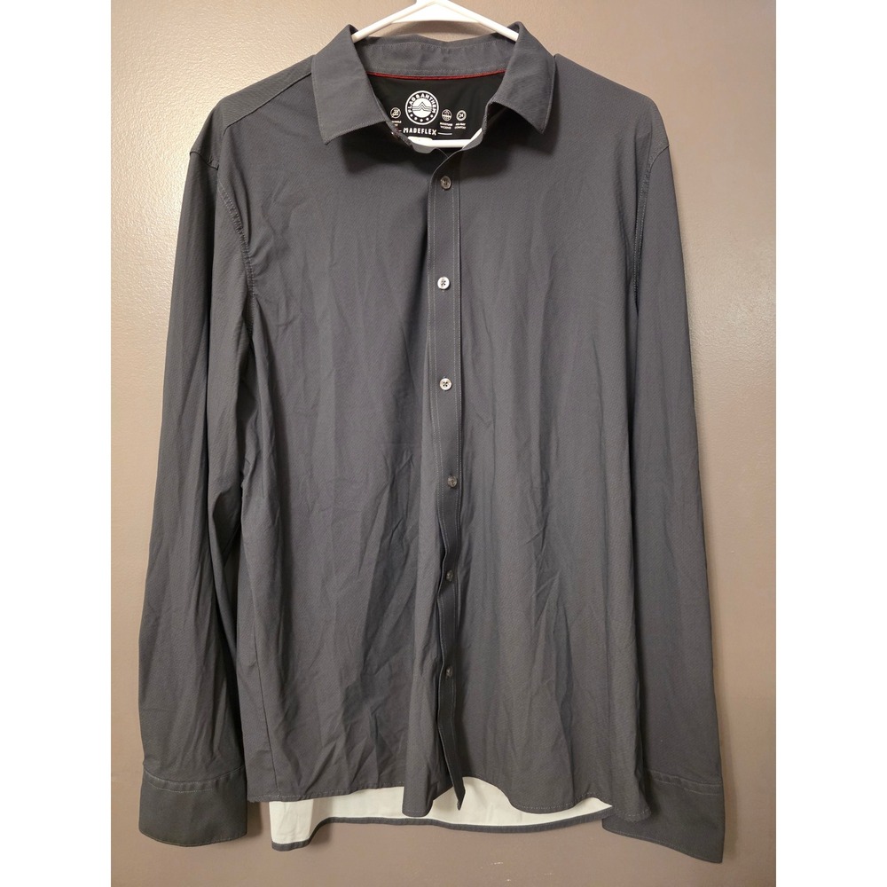 Flag & Anthem Madeflex Mens Gray Performance Button Down Shirt L M-SP24WS1954